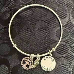 Silver Charm Bangle Bracelet